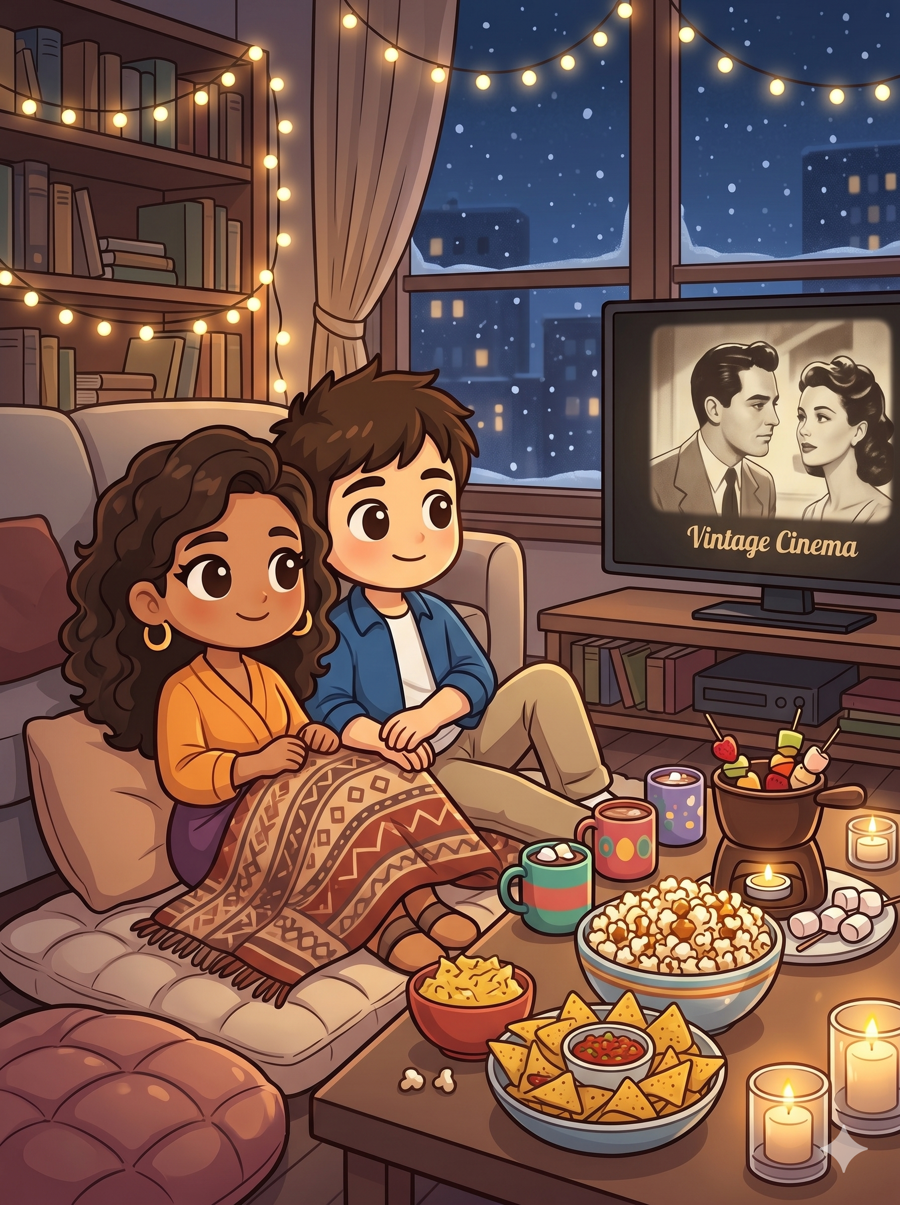 Date night à la maison — Soirée cinéma